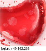 Happy Valentin Day. Red heart toy balloon vector background. Стоковая иллюстрация, агентство Ingram Publishing / Фотобанк Лори