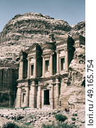 the antique site of petra in jordan the monastery  beautiful wonder of the world. Стоковое фото, агентство Ingram Publishing / Фотобанк Лори