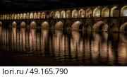 in iran   the old bridge of isfahan for light and night. Стоковое фото, агентство Ingram Publishing / Фотобанк Лори