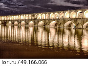 in iran   the old bridge of isfahan for light and night. Стоковое фото, агентство Ingram Publishing / Фотобанк Лори