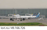 Aeroplane Airbus A321 of Air Astana taxiing (2024 год). Редакционное видео, видеограф Игорь Жоров / Фотобанк Лори