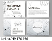 Set of business templates for presentation slides. Easy editable abstract vector layouts in flat design. DNA and neurons molecule structure. Medicine, science, technology concept. Scalable graphic.. Set of business templates for presentation slides. Easy editable abstract vector layouts in flat design. DNA and neurons molecule structure. Medicine, science, technology concept. Scalable graphic. Стоковая иллюстрация, агентство Ingram Publishing / Фотобанк Лори