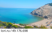 Beautiful Micros Aselinos beach on Skiathos island in Greece, summer day in June. Стоковое фото, агентство Ingram Publishing / Фотобанк Лори