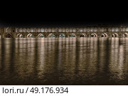 in iran   the old bridge of isfahan for light and night. Стоковое фото, агентство Ingram Publishing / Фотобанк Лори