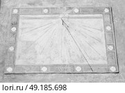 in italy sundial and gnomon antique historical medieval decoration wall. Стоковое фото, агентство Ingram Publishing / Фотобанк Лори