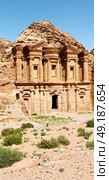 the antique site of petra in jordan the monastery  beautiful wonder of the world. Стоковое фото, агентство Ingram Publishing / Фотобанк Лори