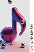 A candy-colored 3D music note icon with glossy finish, appearing to vibrate with sound waves, fun and energetic dancing vibes. Стоковое AI-видео, аниматор Sergey Grishin / Фотобанк Лори