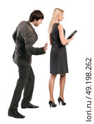 Business concept - an office harassment, unprofessional behavior . Стоковое фото, агентство Ingram Publishing / Фотобанк Лори