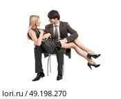 Business concept - molestation in the company - isolated. Стоковое фото, агентство Ingram Publishing / Фотобанк Лори