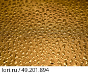 Abstract golden flake metal background with bubbles. Textured metal. Space for your design. Стоковое фото, фотограф Бузмакова Светлана / Фотобанк Лори