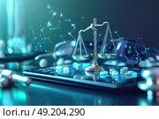 Medical healthcare pharmacy compliance law and regulation, rules and rights on prescription drugs for eligible patients. Стоковое AI-изображение, AI-художник Anastasy Yarmolovich / Фотобанк Лори