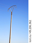   utility pole in africa morocco energy and distribution pylon. Стоковое фото, агентство Ingram Publishing / Фотобанк Лори