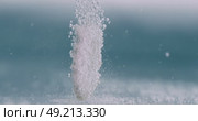 Extreme Close-up effervescent tablet, pill bubbling underwater. Shot on super slow motion camera 1000 fps. Стоковое видео, видеограф Андрей Армягов / Фотобанк Лори