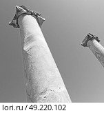 column    temple and theatre in ephesus   antalya turkey asia sky  the ruins. Стоковое фото, агентство Ingram Publishing / Фотобанк Лори