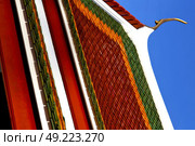 thailand abstract cross colors roof wat  palaces in the temple  bangkok  asia . Стоковое фото, агентство Ingram Publishing / Фотобанк Лори