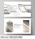 Business templates in HD format for presentation slides. Abstract vector layouts in flat design. Technology, science, medical concept. Golden dots and lines, cybernetic digital style. Lines plexus.. Business templates in HD format for presentation slides. Easy editable abstract vector layouts in flat design. Technology, science, medical concept. Golden dots and lines, cybernetic digital style. Lines plexus. Стоковая иллюстрация, агентство Ingram Publishing / Фотобанк Лори