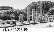 in petra jordan the antique street full of columns and architecture heritage. Стоковое фото, агентство Ingram Publishing / Фотобанк Лори