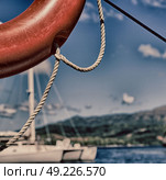 blur  in  philippines   a buoy in boat neat the pacific ocean bokeh and mountain background. Стоковое фото, агентство Ingram Publishing / Фотобанк Лори