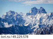 Ushba mountain in the morning. The Greater Caucasus Range. Georgia. Стоковое фото, фотограф Максим Забаровский / Фотобанк Лори