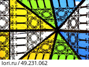 colorated glass and sun in morocco africa window and light. Стоковое фото, агентство Ingram Publishing / Фотобанк Лори