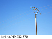   utility pole in africa morocco energy and distribution pylon. Стоковое фото, агентство Ingram Publishing / Фотобанк Лори