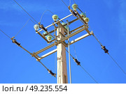   utility pole in africa morocco energy and distribution pylon. Стоковое фото, агентство Ingram Publishing / Фотобанк Лори