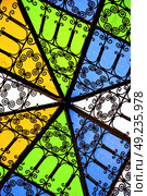 colorated glass and sun in morocco africa window and light. Стоковое фото, агентство Ingram Publishing / Фотобанк Лори