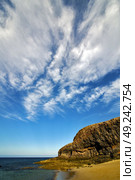 sky cloud beach  water  coastline and summer in lanzarote spain. Стоковое фото, агентство Ingram Publishing / Фотобанк Лори