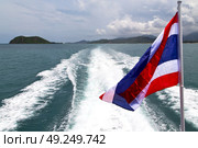 asia myanmar kho samui bay isle waving flag    in thailand and south china sea . Стоковое фото, агентство Ingram Publishing / Фотобанк Лори