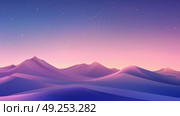 Peaceful Background. Desert Landscape with Sand Dunes and Pink Gradient. Стоковое AI-изображение, AI-художник Anastasy Yarmolovich / Фотобанк Лори