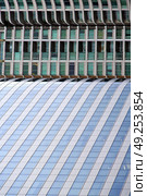 bangkok  thailand reflex of some gray palace in a window terrace  the centre  current pipe. Стоковое фото, агентство Ingram Publishing / Фотобанк Лори