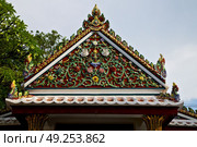 bangkok in the temple  thailand abstract cross colors roof wat  palaces   asia sky   and  colors religion mosaic. Стоковое фото, агентство Ingram Publishing / Фотобанк Лори