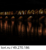in iran   the old bridge of isfahan for light and night. Стоковое фото, агентство Ingram Publishing / Фотобанк Лори