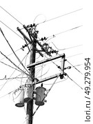blur  in  philippines   a electric pole with transformer and wire  the cloudy sky. Стоковое фото, агентство Ingram Publishing / Фотобанк Лори