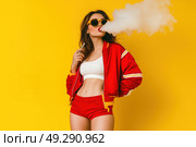 Яркий стиль и вейп-культура молодёжи. Стоковое AI-изображение, AI-художник Александр Жуков / Фотобанк Лори