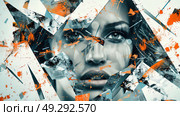 Fractured Elegance: A Gaze Through Time's Prism. Стоковое AI-изображение, AI-художник Konstantin Plotnikov / Фотобанк Лори