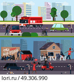 Downtown And Ghetto Character Composition Set . Downtown and ghetto character composition set distinctions of different segments of the population vector illustration. Стоковая иллюстрация, агентство Ingram Publishing / Фотобанк Лори