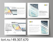 Set of business templates for presentation slides. Easy editable abstract vector layouts in flat style. Minimalistic design with lines, geometric shapes forming beautiful background.. Set of business templates for presentation slides. Easy editable abstract vector layouts in flat style. Minimalistic design with lines, geometric shapes forming beautiful background. Стоковая иллюстрация, агентство Ingram Publishing / Фотобанк Лори