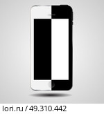 Black and white concept mobile phone vector illustration. Стоковая иллюстрация, агентство Ingram Publishing / Фотобанк Лори