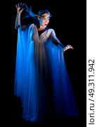 Young elven woman isolated on black. Стоковое фото, агентство Ingram Publishing / Фотобанк Лори