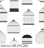 Vintage Birdcages Silhouettes Seamless Pattern Vector Illustration. Vintage Birdcages Silhouettes Seamless Pattern Vector Illustrati. Стоковая иллюстрация, агентство Ingram Publishing / Фотобанк Лори
