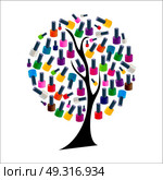 Tree with Realistic Nail Polish Vector Illustration EPS10. Tree with Realistic Nail Polish Vector Illustration. Стоковая иллюстрация, агентство Ingram Publishing / Фотобанк Лори