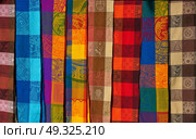 Chichen itza serape blanket in outdoor shop Mexico Yucatan. Стоковое фото, агентство Ingram Publishing / Фотобанк Лори