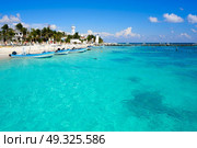 Puerto Morelos beach in Mayan Riviera Maya of Mexico. Стоковое фото, агентство Ingram Publishing / Фотобанк Лори