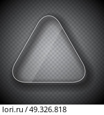 Glass Frame, Triangle  Button on Checkered  Abstract Transparent Background. Vector Illustration. EPS10. Glass Frame, Triangle  Button on Checkered  Abstract Transparent. Стоковая иллюстрация, агентство Ingram Publishing / Фотобанк Лори