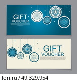 Gift Voucher Template for Christmas and New Year Discount Coupon  Vector Illustration EPS10. Gift Voucher Template for Christmas and New Year Discount Coupon. Стоковая иллюстрация, агентство Ingram Publishing / Фотобанк Лори
