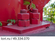 the mounting of high-voltage lines, the foundation nuts. Стоковое фото, агентство Ingram Publishing / Фотобанк Лори
