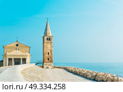 Church of Our Lady of the Angel on the beach of Caorle Italy, Santuario della Madonna dell’Angelo. Стоковое фото, агентство Ingram Publishing / Фотобанк Лори