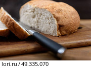 grain bread is sliced on the Board. Стоковое фото, агентство Ingram Publishing / Фотобанк Лори