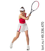 Young woman tennis player isolated (without ball version) Стоковое фото, агентство Ingram Publishing / Фотобанк Лори